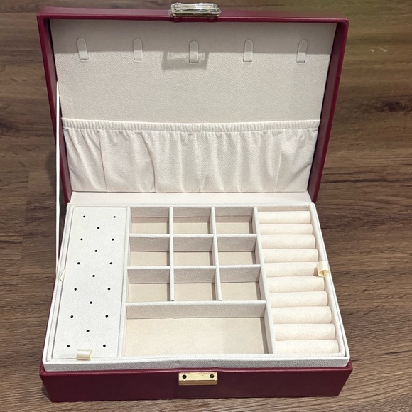 Other - Red Faux Leather Jewelry Case-New